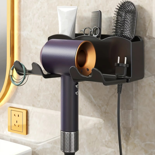 Wall Mounted Hair Dryer Holder - No Drill Needed