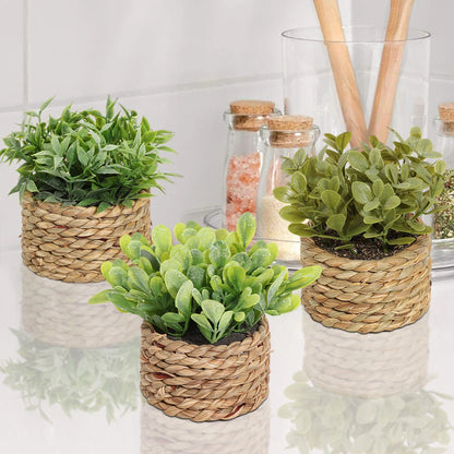 Artificial Eucalyptus Plant in Woven Seagrass Pot