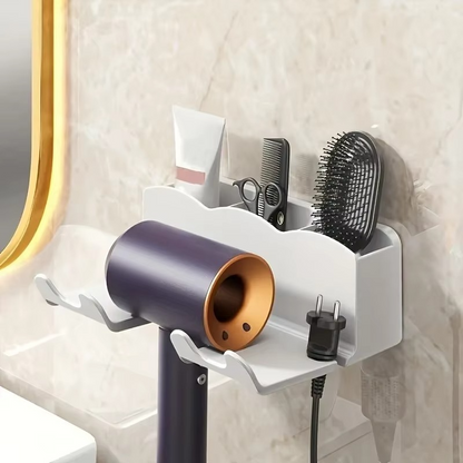Wall Mounted Hair Dryer Holder - No Drill Needed