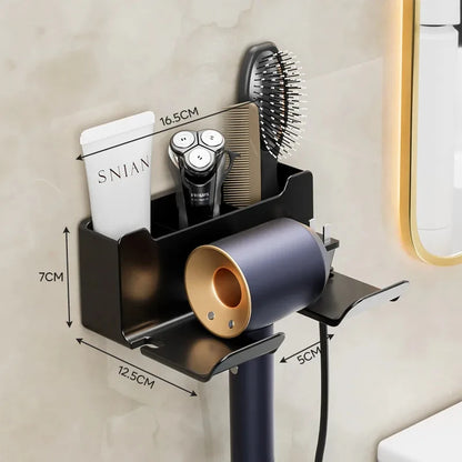 Wall Mounted Hair Dryer Holder - No Drill Needed