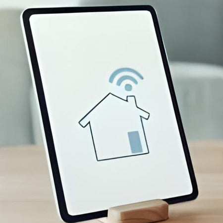 iPad displaying a connected home, highlighting the Going Up Home Smart Home collection that combines innovation and practicality